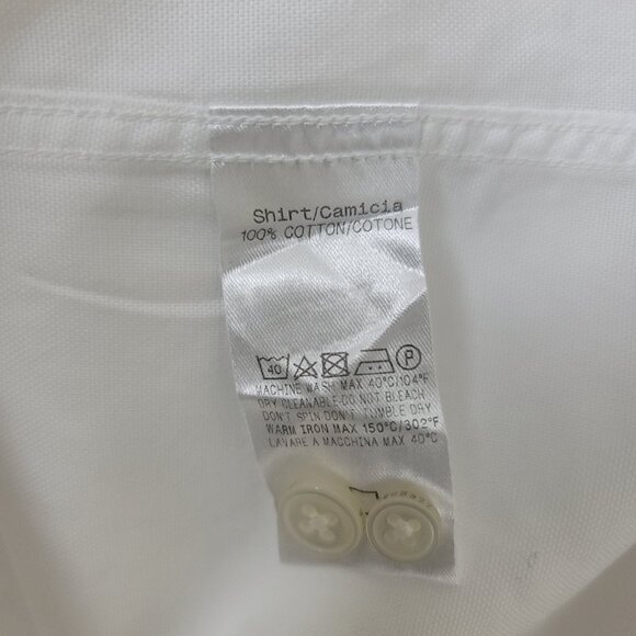 Z Zegna Men's White Button Down Shirt Small Long Sleeve Dress Work Classic - Picture 8 of 13